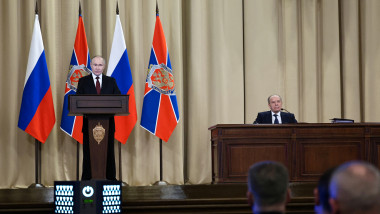 Russian President Putin attends a meeting of the Federal Security Service Board in Moscow