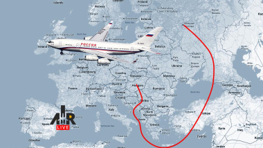 Posibilul traseu al avionului lui Putin, „Kremlinul zburător”. Foto- AIRLIVE