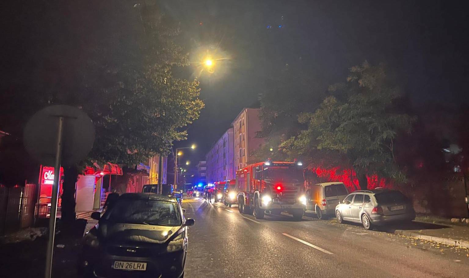 Primele imagini de la locul exploziei din Bistrița