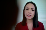 Venezuela's opposition leader Maria Corina Machado during a virtual press conference