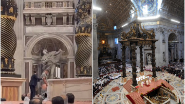 urinat baldachin baroc basilica sf petru vatican