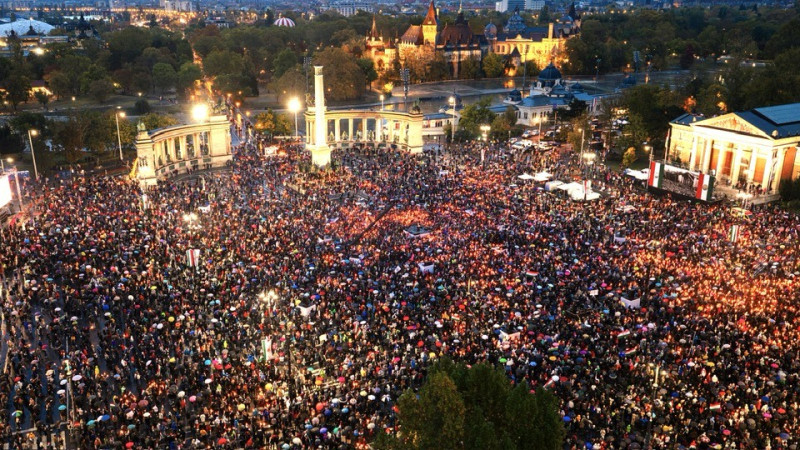 Mitingul susținătorilor lui Peter Magyar. Foto- Facebook