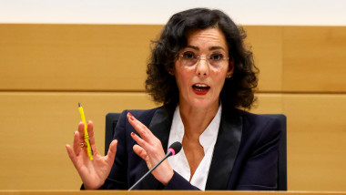 Belgian Foreign Minister Lahbib appears before the External Relations committee at the Belgian Parliament, in Brussels