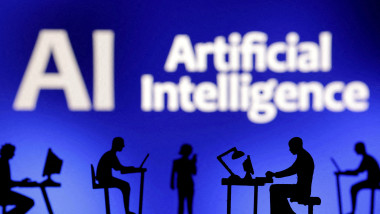 FILE PHOTO: FILE PHOTO: Illustration shows words "Artificial Intelligence AI
