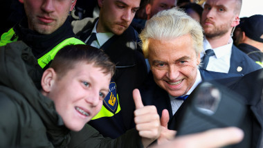 Meet and greet with Party for Freedom (PVV) leader Geert Wilders in Volendam