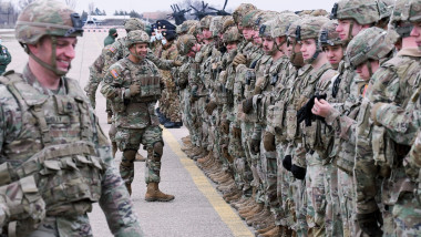 U.S. troops at the Mihail Kogalniceanu Air Base near Constanta