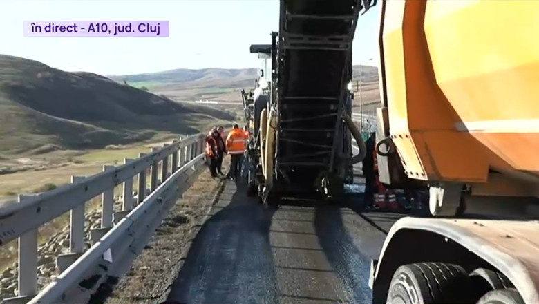 VIDEO Surpare pe o porțiune din autostrada A10. Circulația a fost oprită pe banda afectată