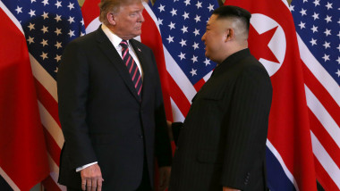 U.S. President Donald Trump meets with North Korean leader Kim Jong Un in Hanoi