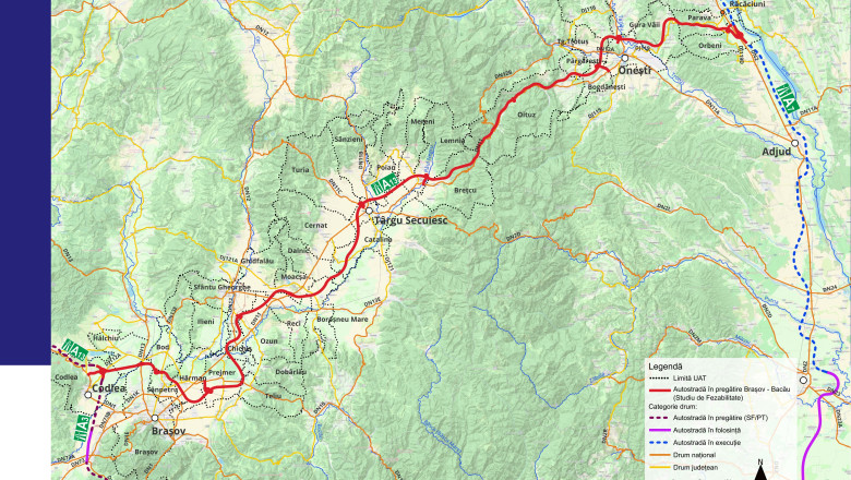 CNIR și autoritățile locale au dezbătut situația Autostrăzii Brașov-Bacău. Cum arată traseul actualizat al A13