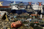 Decommissioned cruise ships are being dismantled at Aliaga ship-breaking yard in the Aegean port city of Izmir