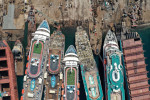 Decommissioned cruise ships are dismantled at Aliaga ship-breaking yard in the Aegean port city of Izmir