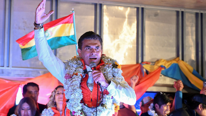 Bolivia's presidential runoff election, in La Paz