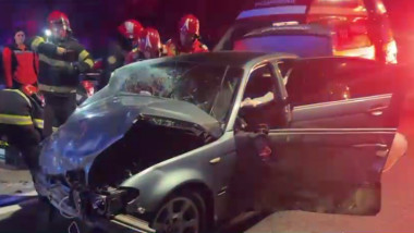 masina distrusa in accident la craiova