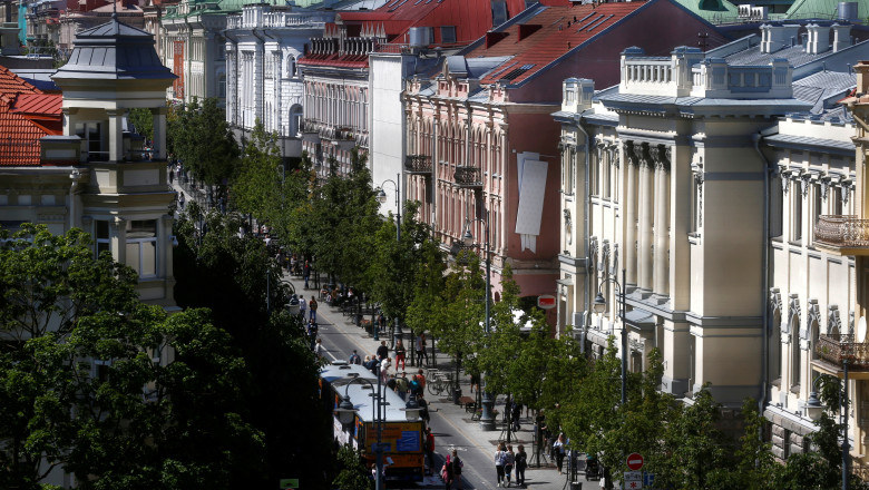 FILE PHOTO: A view of Gediminas street in Vilnius