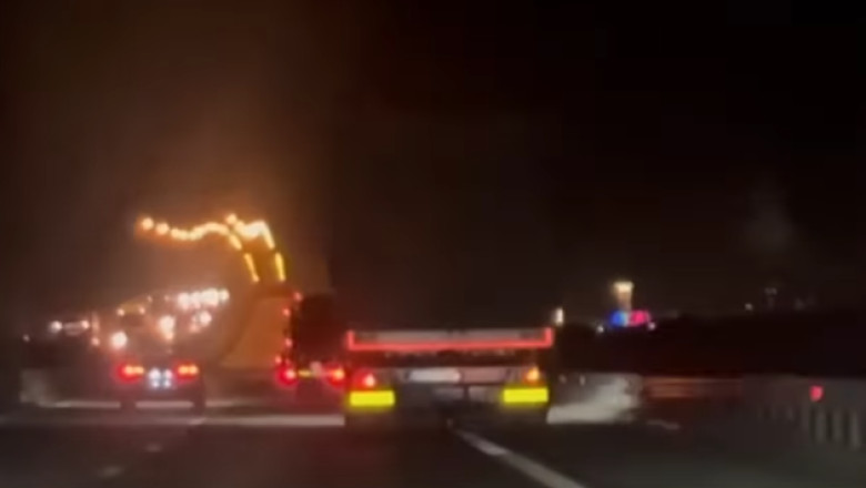 tir care circula haotic pe autostrada