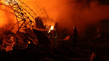 foc dupa un atac cu drone in kiev