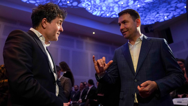 Președintele Nicușor Dan și deputatul USR, Cătălin Drulă.