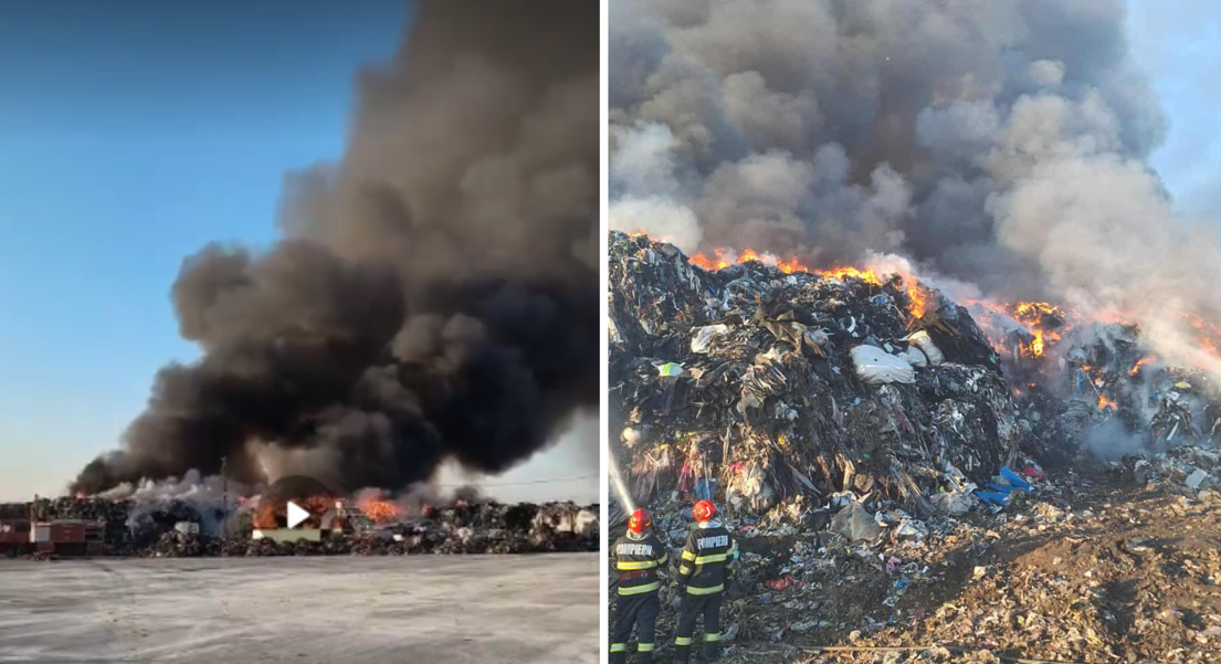 Incendiu cu degajări masive de fum în județul Prahova. A fost emis RO-ALERT