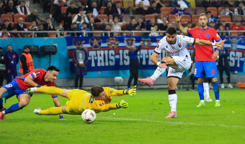 Europa League. FCSB, învinsă de Bologna pe Arena Națională. Start de meci dezastruos pentru campioana României