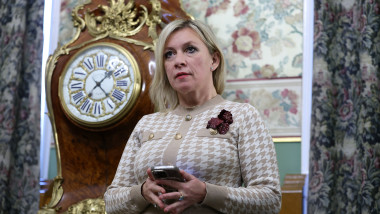 Russia's Foreign Ministry spokeswoman Maria Zakharova attends a press conference