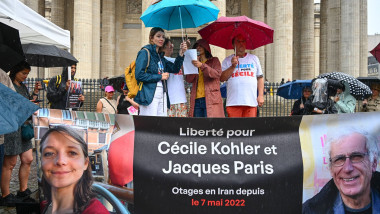 IRAN-HOSTAGE/ Rally for Cecile Kohler and Jacques Paris, July 6, 2025