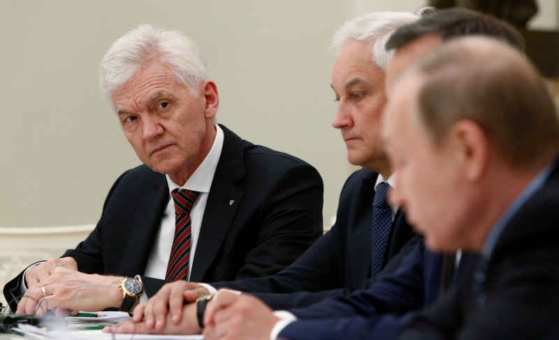 Russian tycoon Gennady Timchenko attends a meeting with Russian President Vladimir Putin with French businessmen at the Kremlin in Moscow