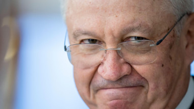 Chisinau, Moldova - November 01, 2025: New named Moldovan Prime Minister Alexandru Munteanu speaks to media after the oath ceremony in Presidential Pa