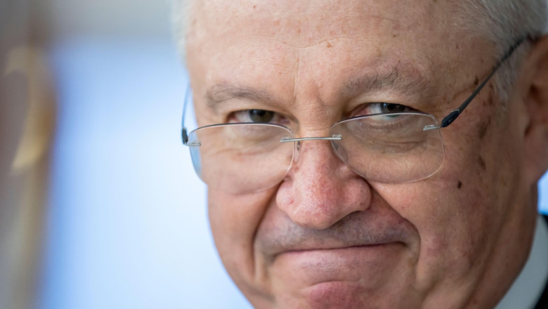 Chisinau, Moldova - November 01, 2025: New named Moldovan Prime Minister Alexandru Munteanu speaks to media after the oath ceremony in Presidential Pa