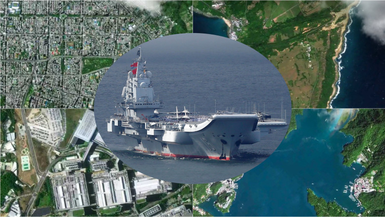 imagini din satelit cu Taiwanul / portavion al marinei SUA