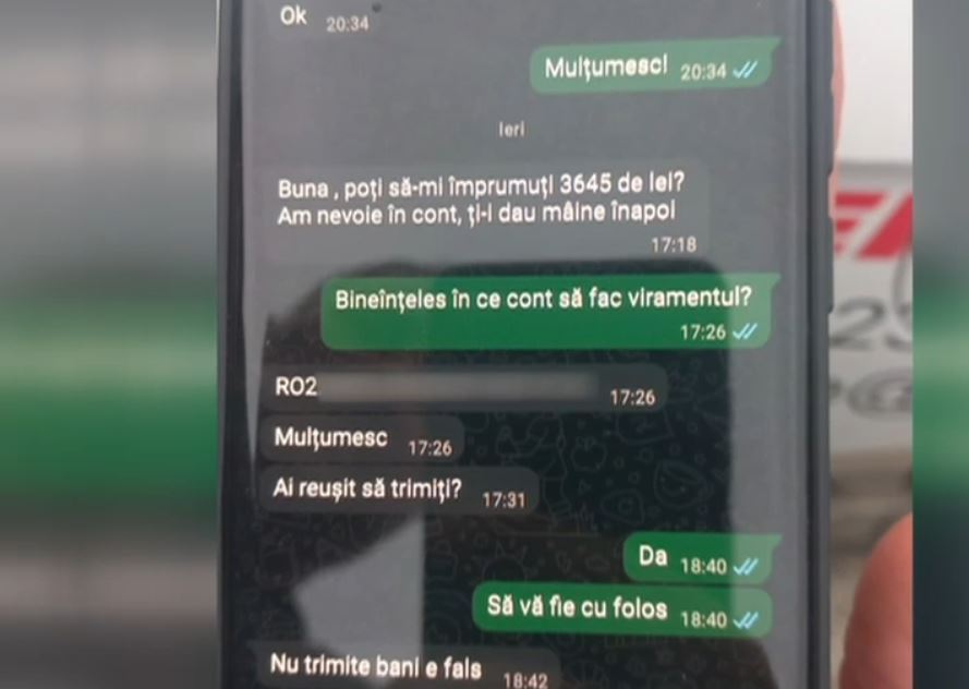 Înșelăciune pe WhatsApp în numele unui medic: Pacienții au primit un mesaj prin care li se cereau bani. „Nu mă așteptam să ceară”