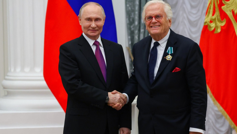 Vladimir Putin alături de Justus Frantz