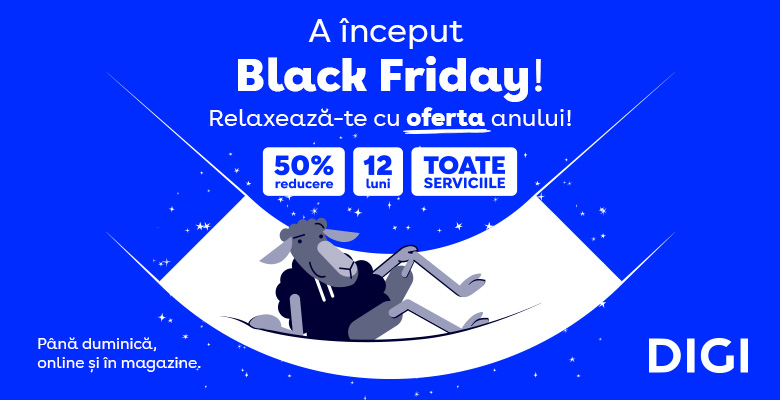 Black Friday simplifică alegerea: abonamentele DIGI au preț redus cu 50% timp de un an