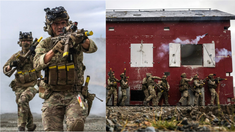 soldați participă la un exercițiu militar în cadrul parteneriatului Joint Expeditionary Force (JEF)