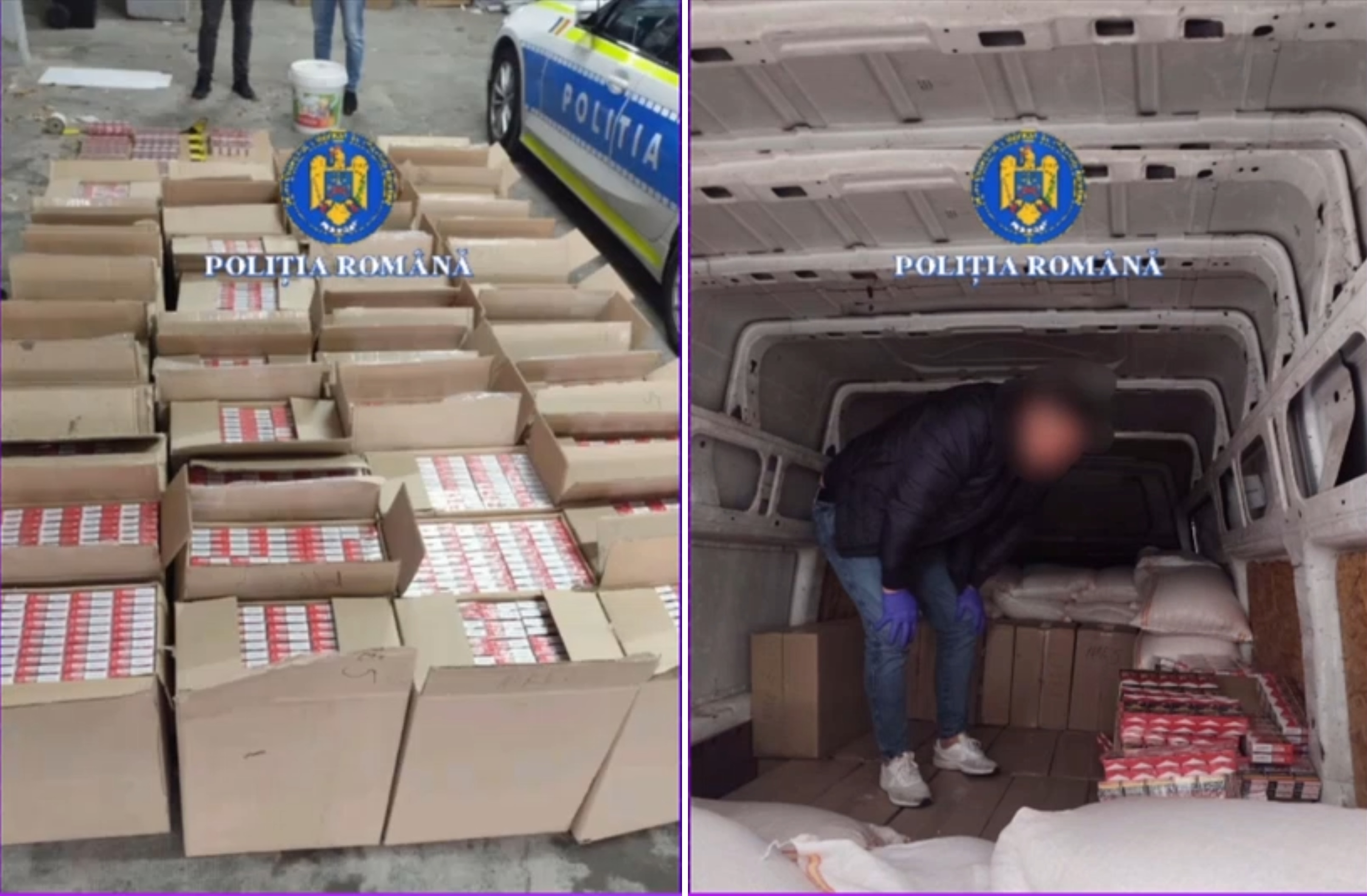Țigări de contrabandă de peste jumătate de milion de lei, descoperite în mașina unui tânăr doljean. Ce susținea că transportă