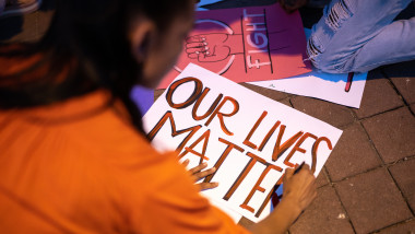 protest banner black lives matter