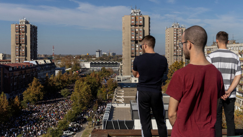 VIDEO  Miting cu zeci de mii de participanți, în Serbia, pentru comemorarea tragediei de la Novi Sad