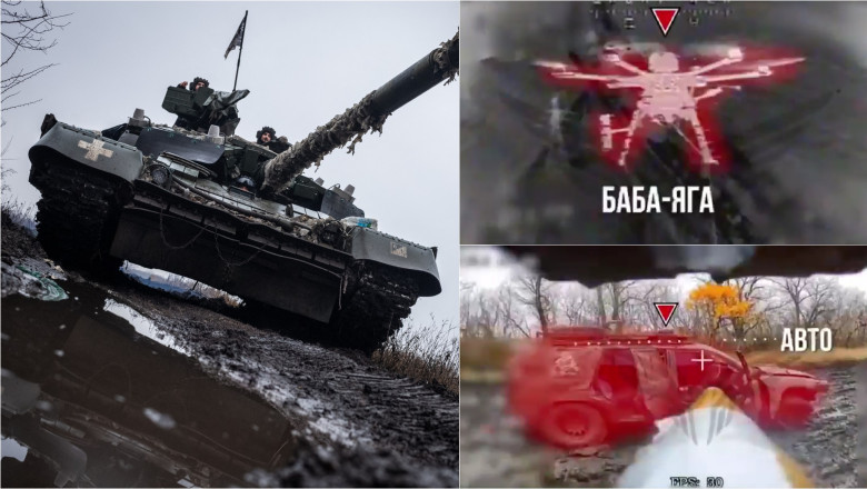 un tanc ucrainean în apropiere de Pokrovsk / imagini cu atacuri cu drone ale rușilor