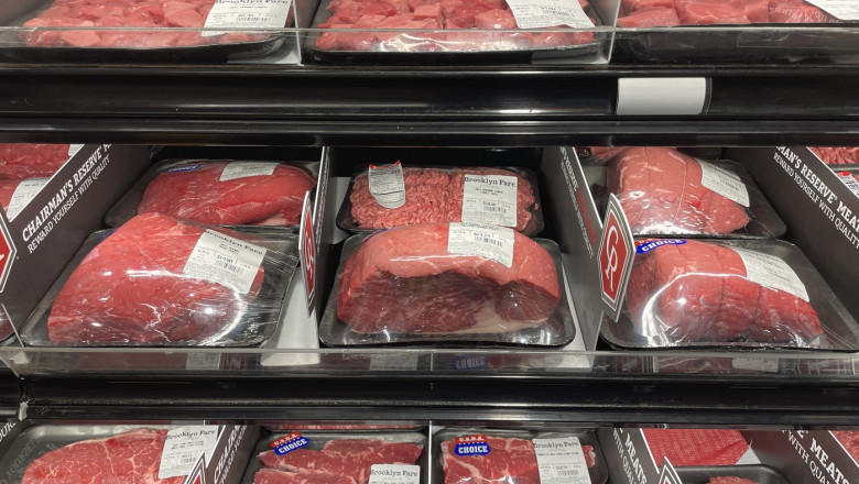 Beef for sale in grocery store