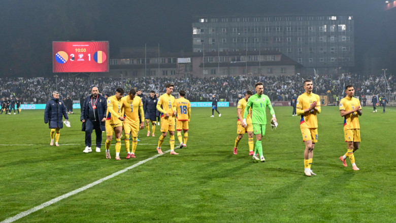 jucatori romani dupa meciul cu bosnia