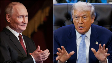 Vladimir Putin și Donald Trump.