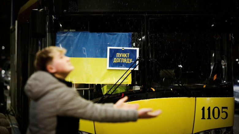 Refugees from Ukraine are seen arriving at Warsaw's East Station.