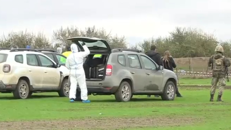 echipe de cercetare la locul unde s-a probabusit drona in zona grindu