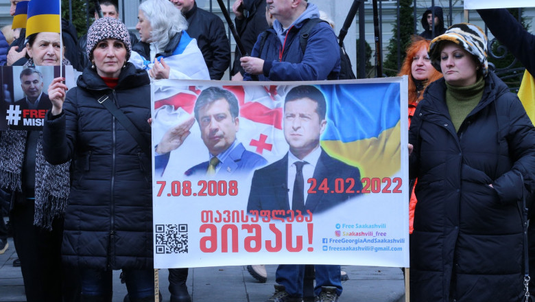 Demonstranți pentru eliberarea lui Miheil Saakașvili