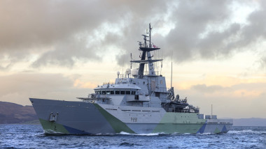 Chilling scenes as Royal Navy warship swarmed by drone boats