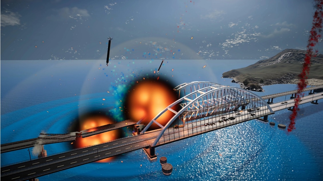 Ucrainenii au lansat un joc video „Cum să arunci în aer Podul Kerci”. Ai la dispoziție diverse arme, inclusiv un borcan de castraveți