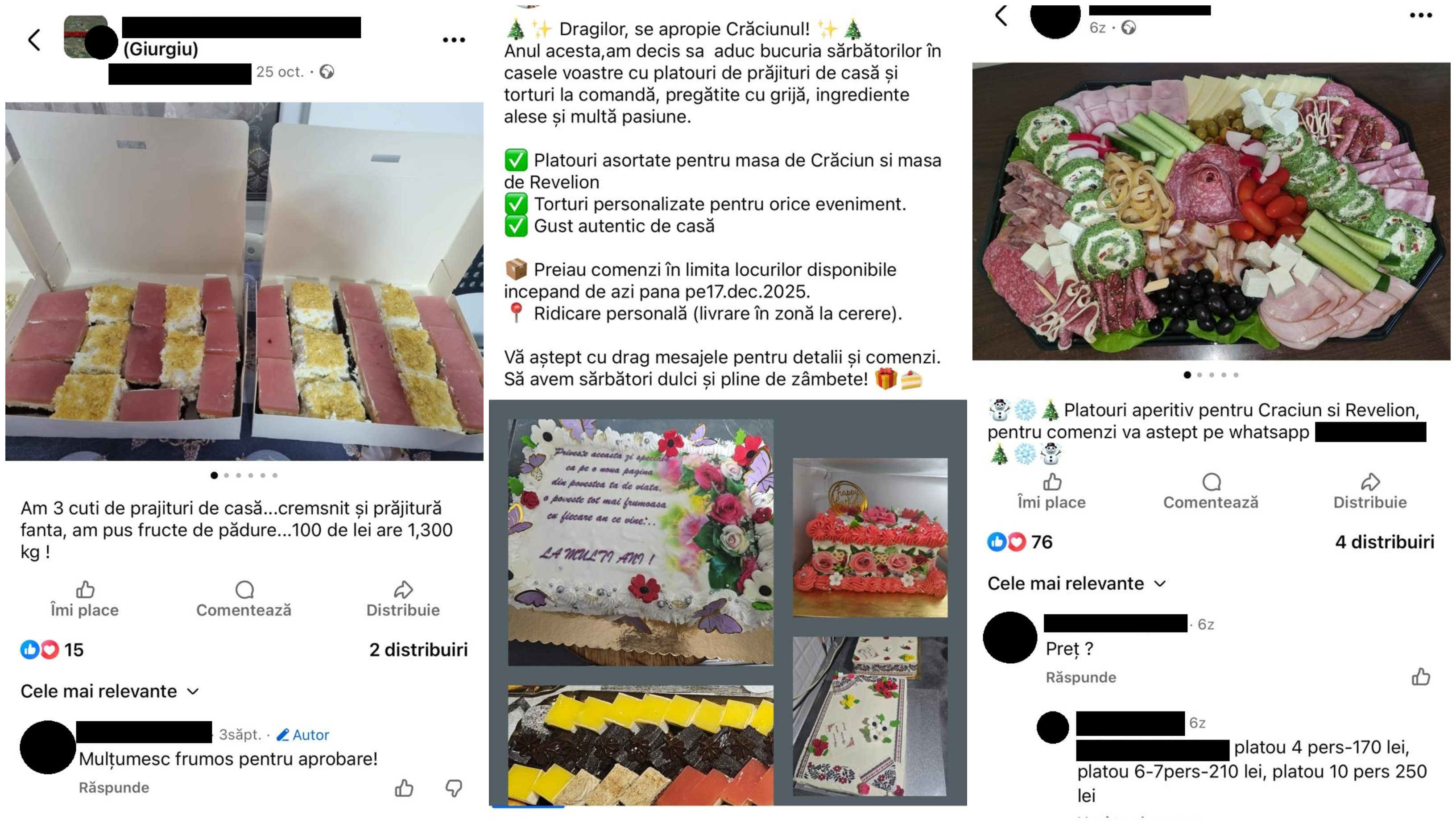 Pericolul din spatele prăjiturilor și aperitivelor comandate online, de la vânzători fără autorizații. La ce riscuri ne expunem