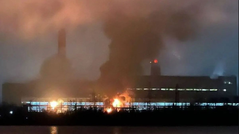 Dronele au vizat centrala electrică din Şatura, situată la aproximativ 120 km est de capitala rusă FOTO Captura X