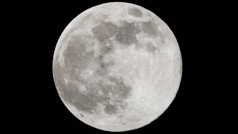 NANJING, CHINA - NOVEMBER 05: A full moon lights up the night sky on November 5, 2025 in Nanjing, Jiangsu Province of Ch