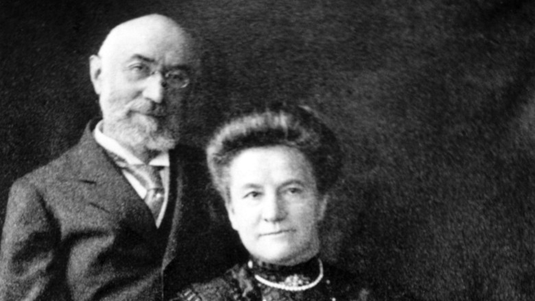 Isidor Straus (1845-1912) and his wife Ida (1849-1912), pasagei pe titanic, foto BW