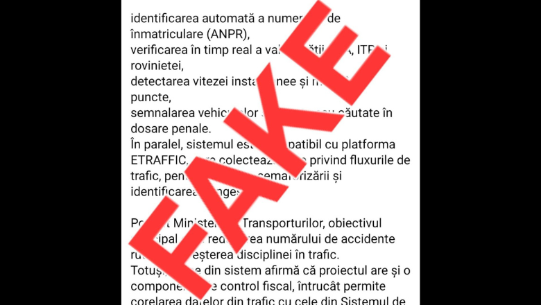 MAI avertizează asupra unui fake news despre controlul total al traficului: „Tema a fost reluată periodic în ultimii doi ani”